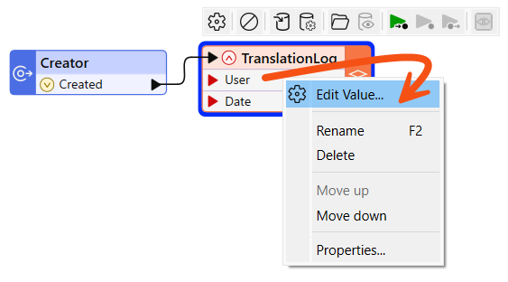 Editing an attribute value directly on a writer feature type